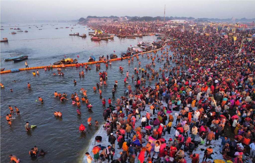 Bathing in Sangam on Basant Panchami